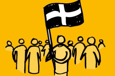 drawing-of-a-group-of-people-holding-up-a-cornish-flag.jpg